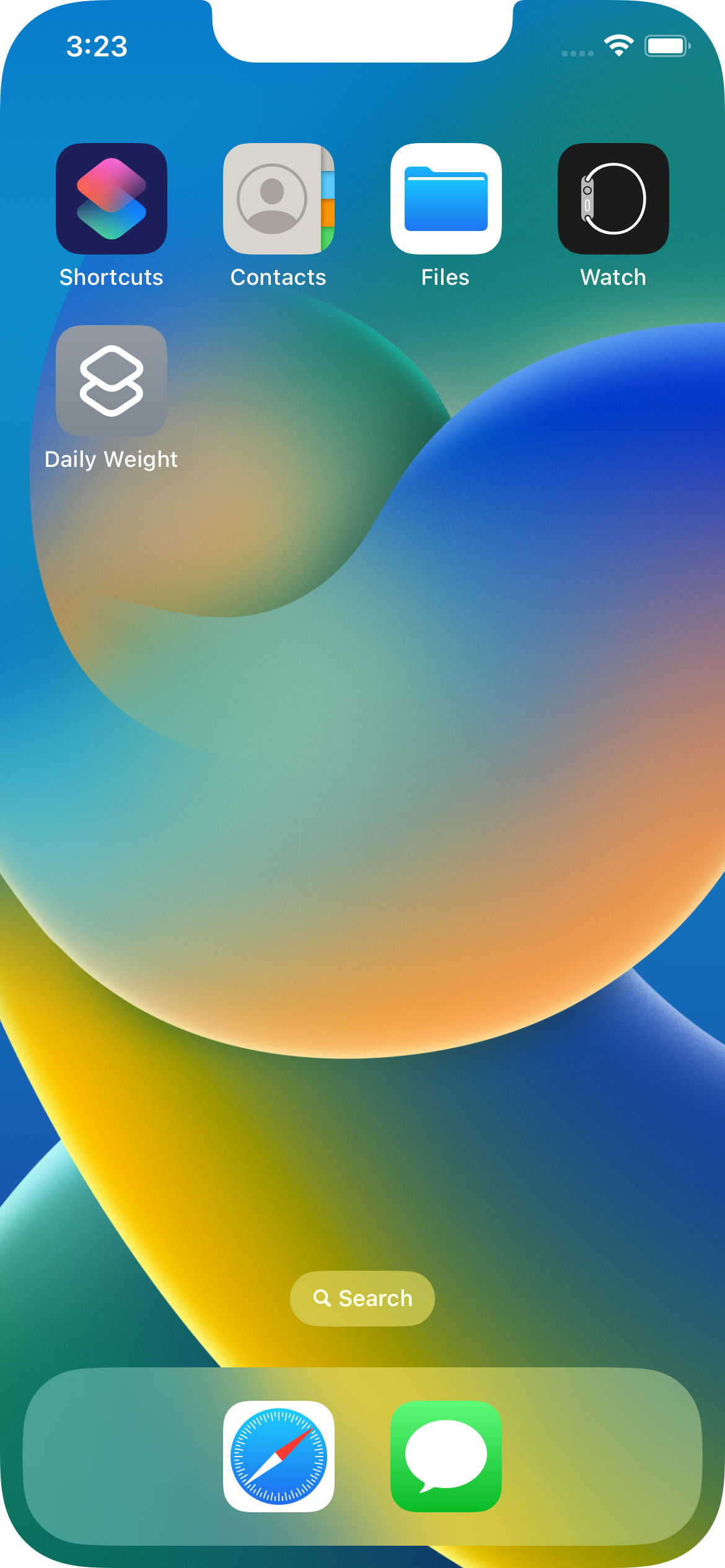 Screenshot from Shortcuts App